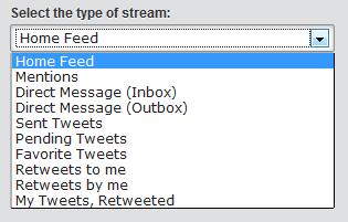 Twitter stream toevoegen 
