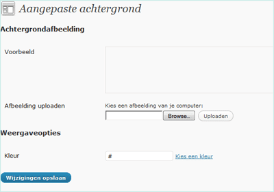 WordPress aangepaste achtergrond